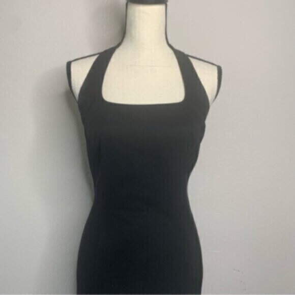 Cache Vintage Black Halter Neck Open Back Mini Dress - Picture 7 of 13